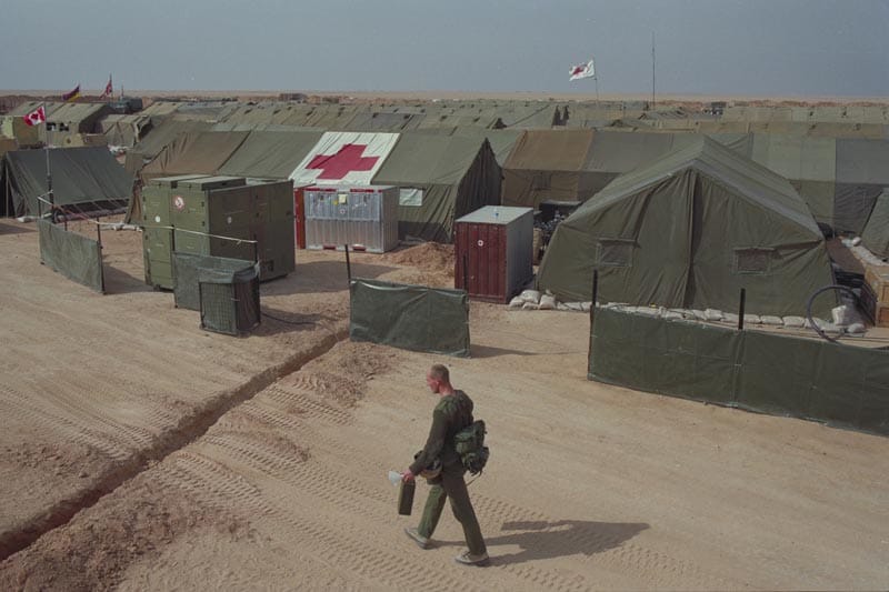 General view of the No. 1 Canadian Field Hospital in Al Qaisumah, Saudi Arabia. February 11, 1991.
